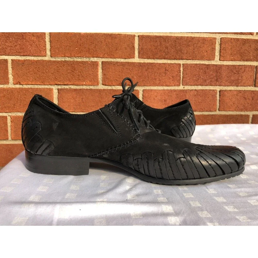 Popularity Fashion Men Dress Shoes Black leather/suede  Lace Up  size EUR 40